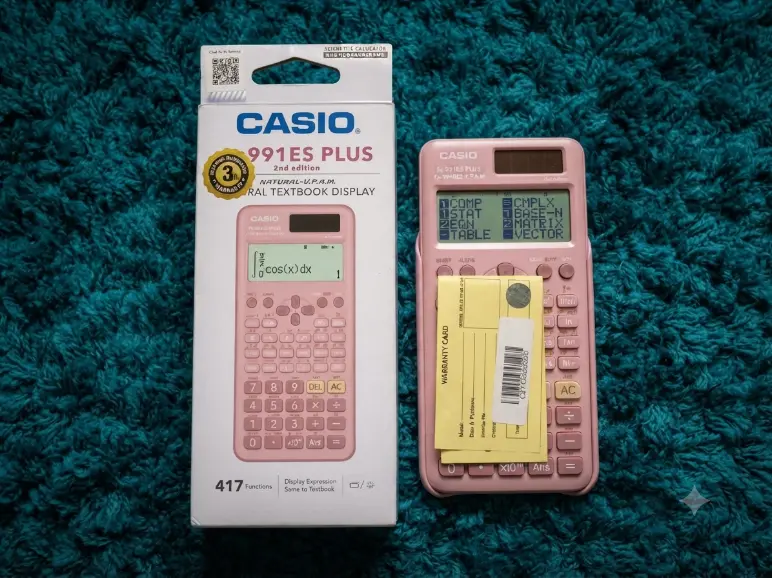Casio FX-991ES Plus 2nd Edition Pink Scientific Calculator Original 417 Functions with Natural Textbook Display