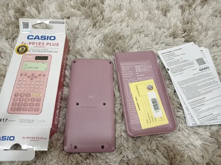 Casio FX-991ES Plus 2nd Edition Pink Scientific Calculator Original 417 Functions with Natural Textbook Display