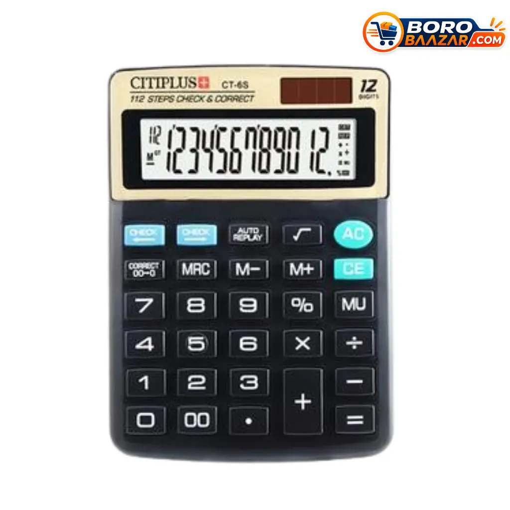 CITIPLUS CT-6S Calculator 12 Digit Extra Large Display