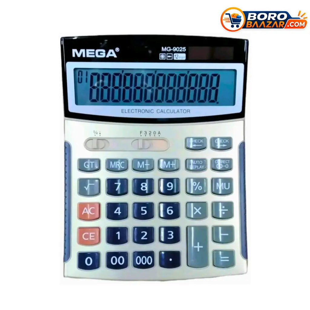Mega MG-9025 Calculator 12 Digit with Large LCD Display