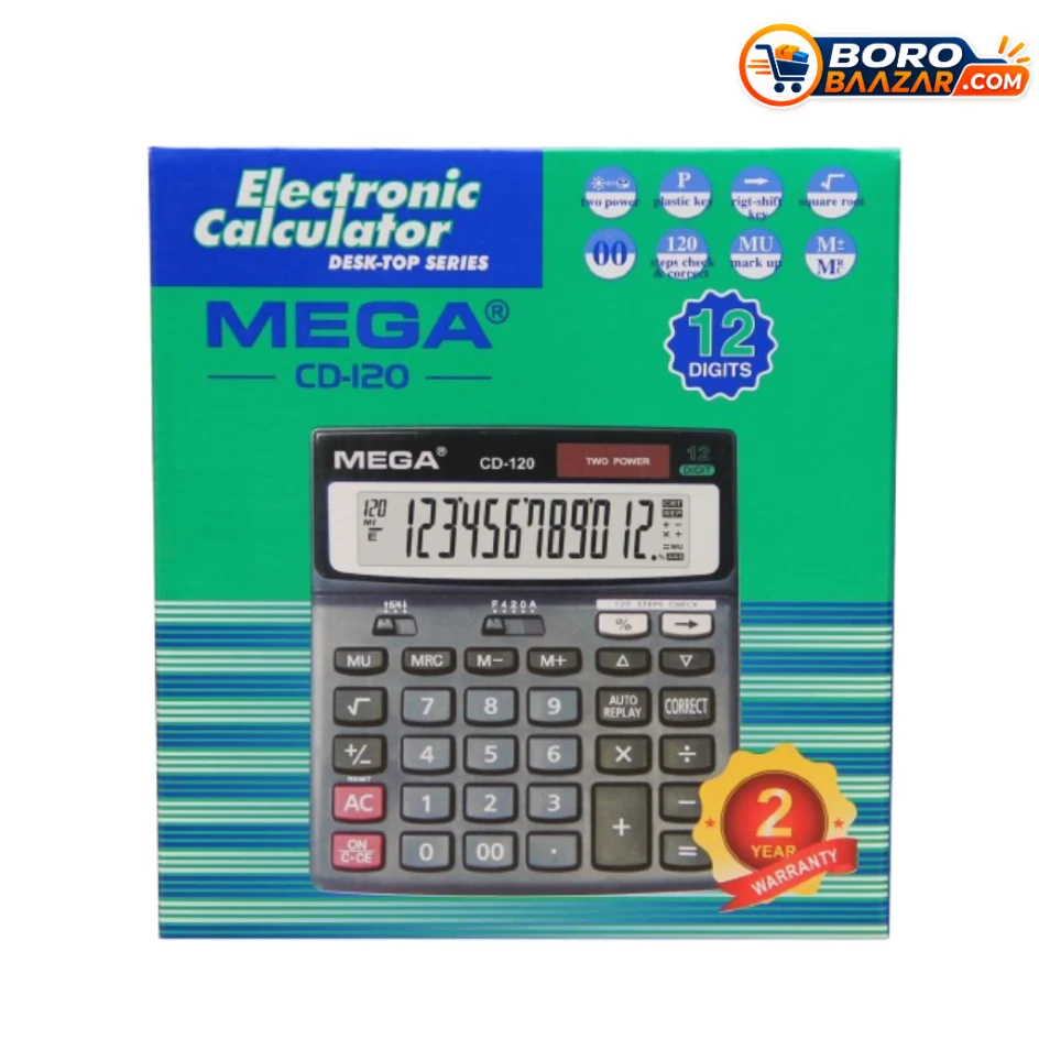 Mega CD-120 Calculator 12 Digit Electronic Desktop Calculator