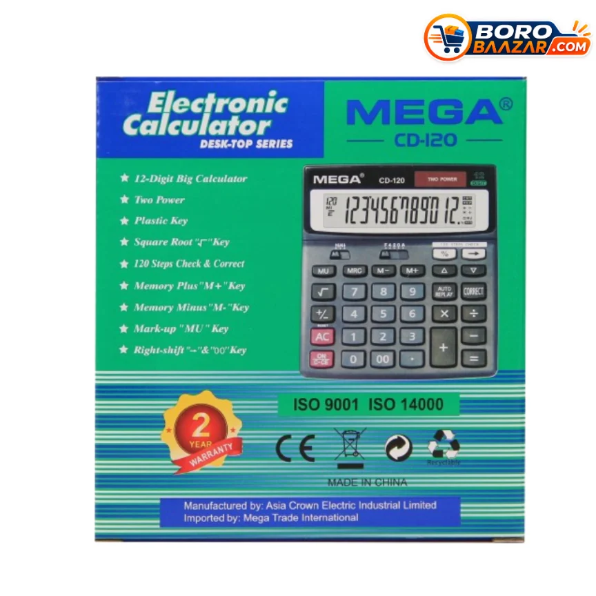 Mega CD-120 Calculator 12 Digit Electronic Desktop Calculator