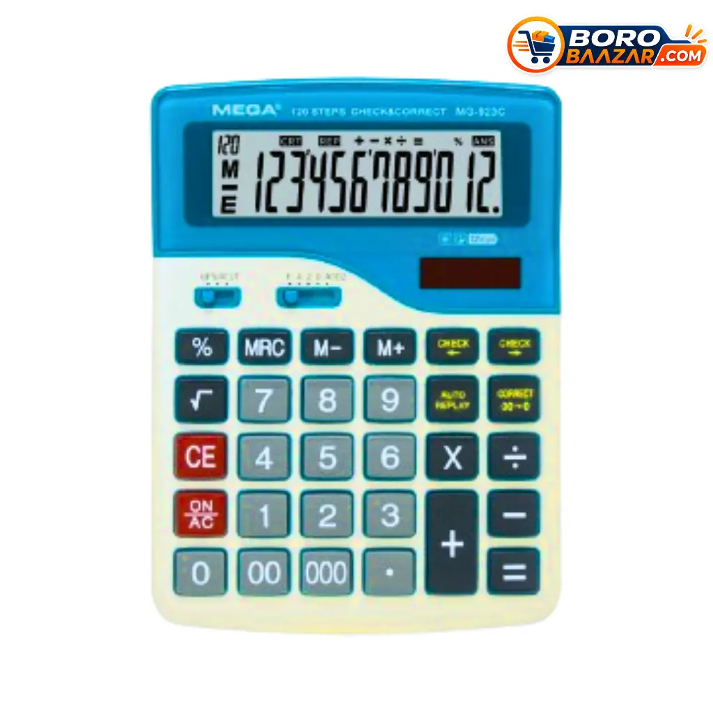 Mega MG-923C Calculator 12 Digit with Check and Correct