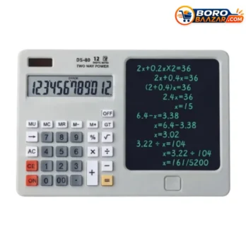 DS-80 Functional Calculator with LCD Writing Pad | 12-Digit Dual Power Calculator