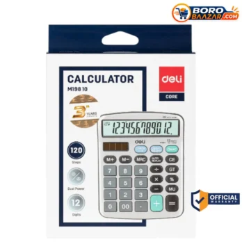 Deli EM19810 Calculator – 12 Digit Desktop Calculator with 3 Years Warranty