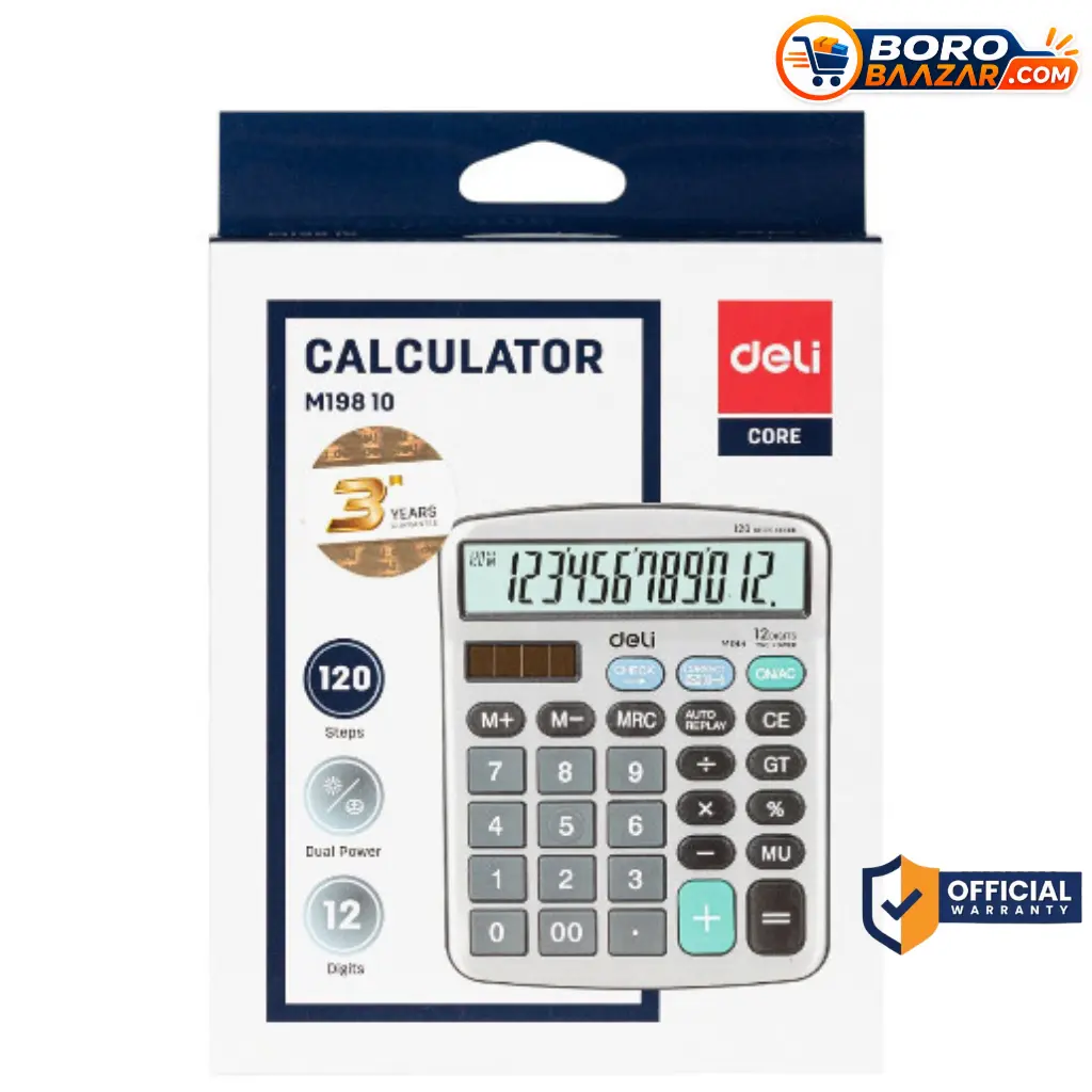 Deli EM19810 Calculator 12 Digit Desktop Calculator