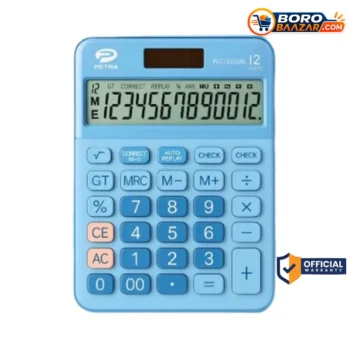 Petra PEC 12D003BK 12 Digit Big Size Calculator – Dual Power Solar & Battery