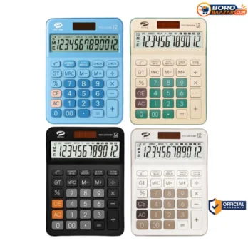 Petra PEC 12D003BK 12 Digit Big Size Calculator – Dual Power Solar & Battery