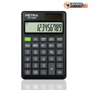 Petra PPC12BK Calculator 12 Digit Mini Pocket Size Black