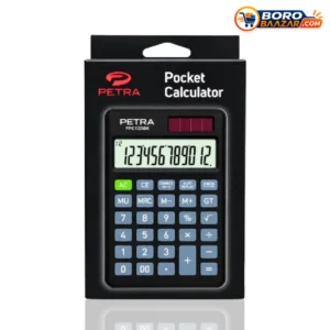 Petra PPC12BK Calculator 12 Digit Mini Pocket Size Black
