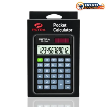 Petra PPC12BK Calculator – Original | 12 Digit Mini Pocket Size Calculator (Black)