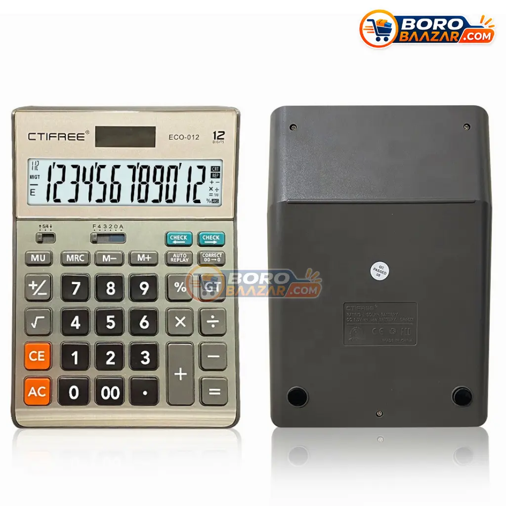 CTIFREE ECO-012 Calculator 12 Digit Desktop Calculator