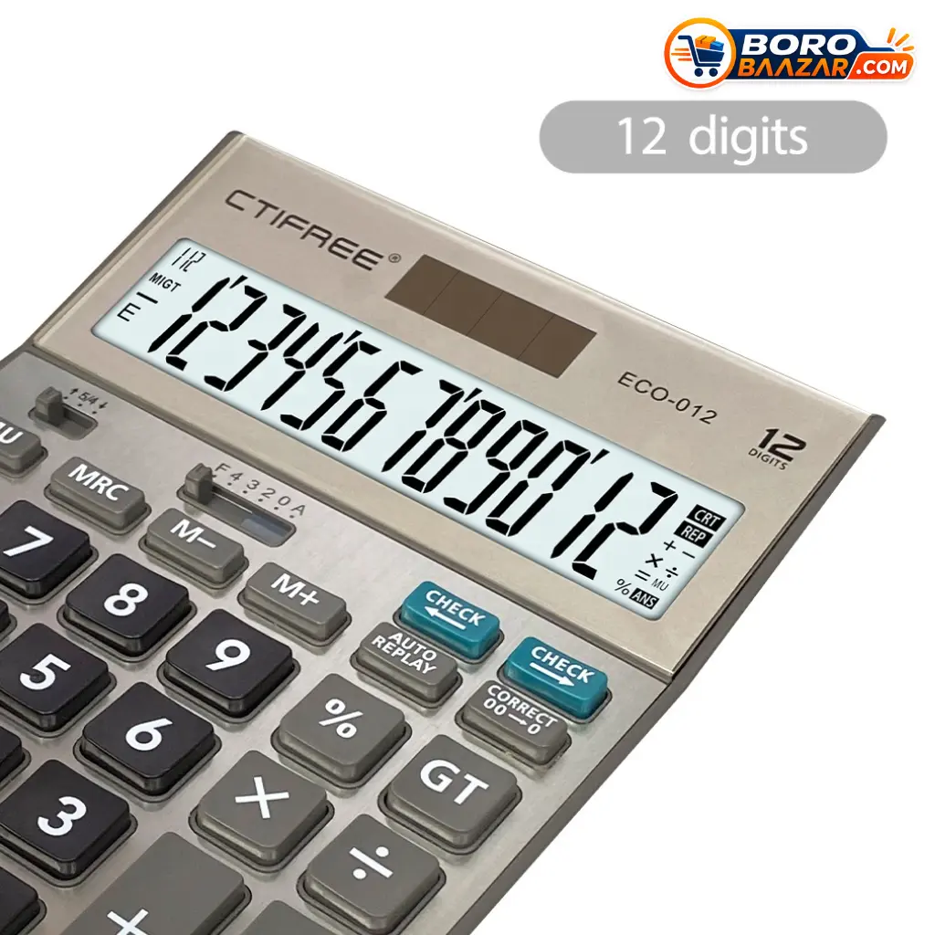 CTIFREE ECO-012 Calculator 12 Digit Desktop Calculator
