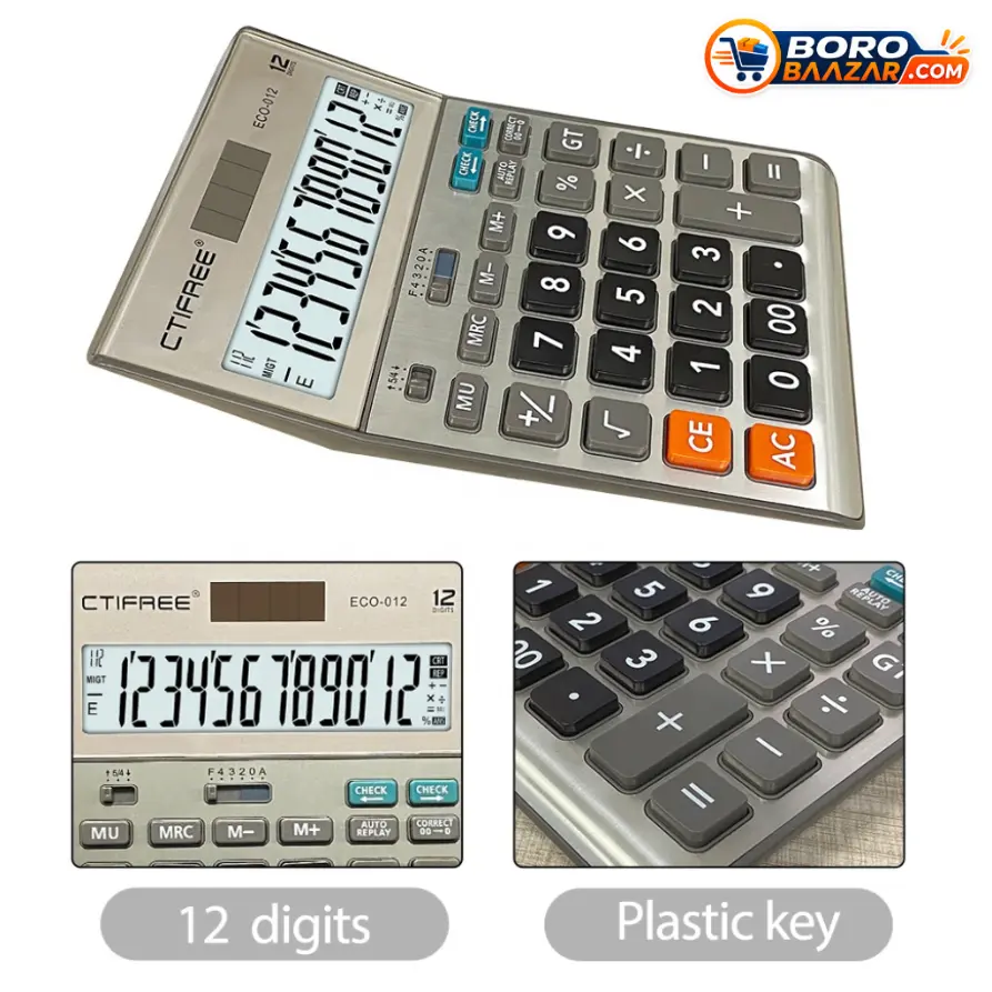 CTIFREE ECO-012 Calculator 12 Digit Desktop Calculator