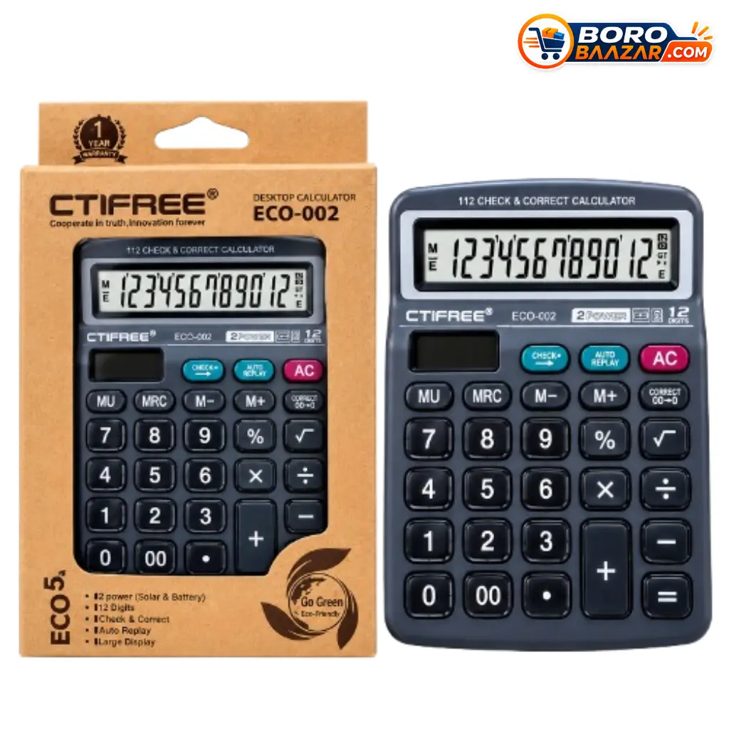 CTIFREE ECO-002 Calculator 12 Digit Desktop Calculator