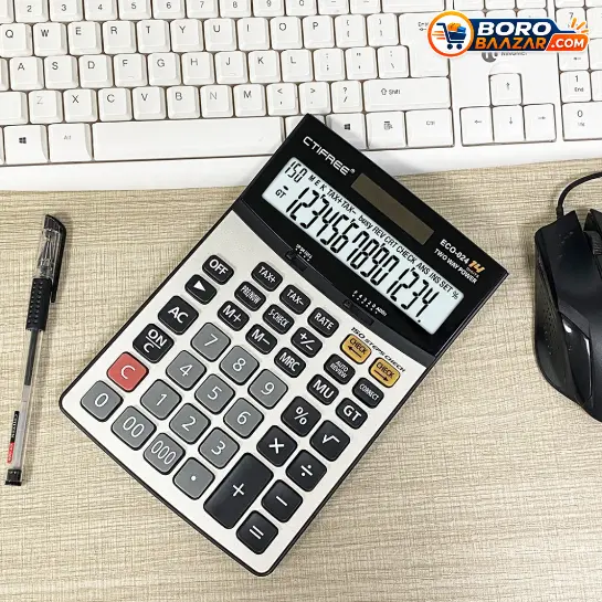 CTIFREE ECO-024 Calculator 14 Digit Dual Power Desktop Calculator
