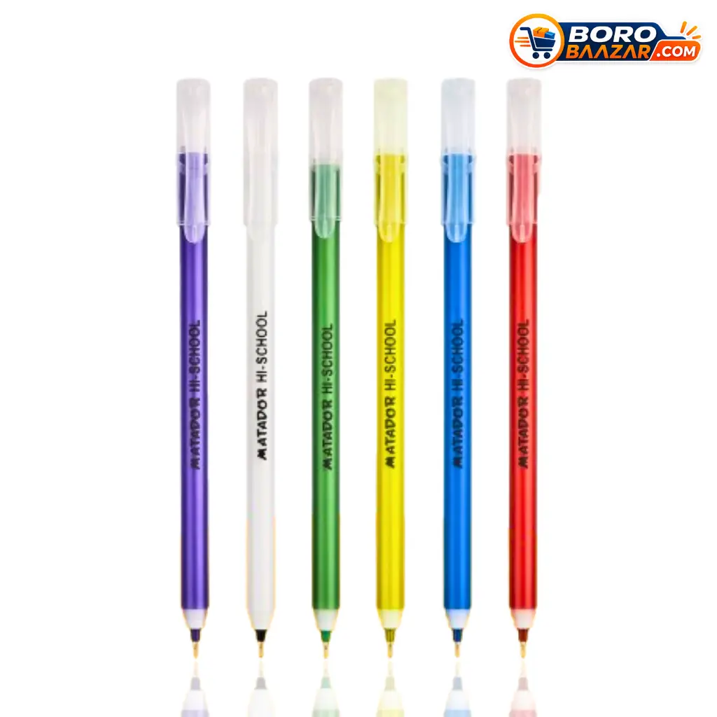 Matador Hi-School Ball Pen 12 Pcs Black Ink 0.6mm