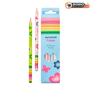 Matador i-teen Pencil 2B 12 Pcs Black Yellow Wooden Pencil