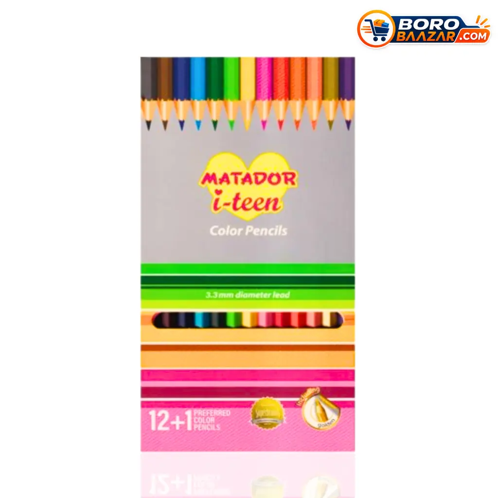 Matador i-teen Color Pencils 12 pcs Full Size 3mm Lead